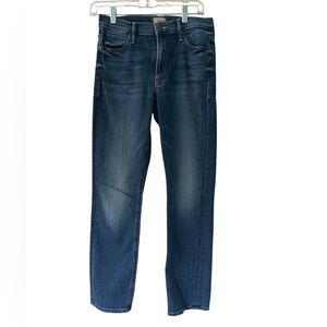 MOTHER The Mid Rise Dazzled ankle  Straight Leg Jeans